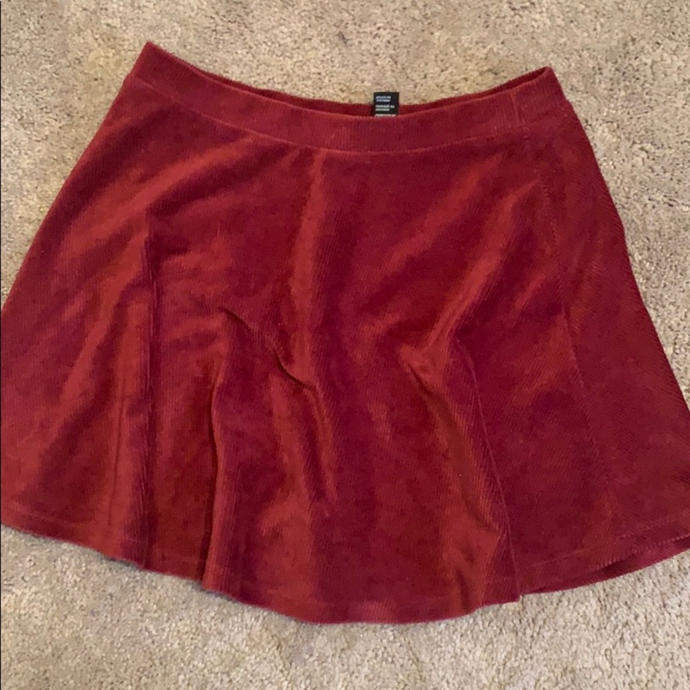 Burgundy corduroy skirt from Forever 21